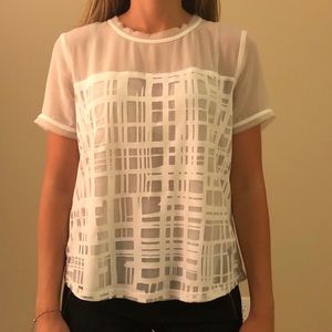 Forever 21 white chiffon short sleeved top